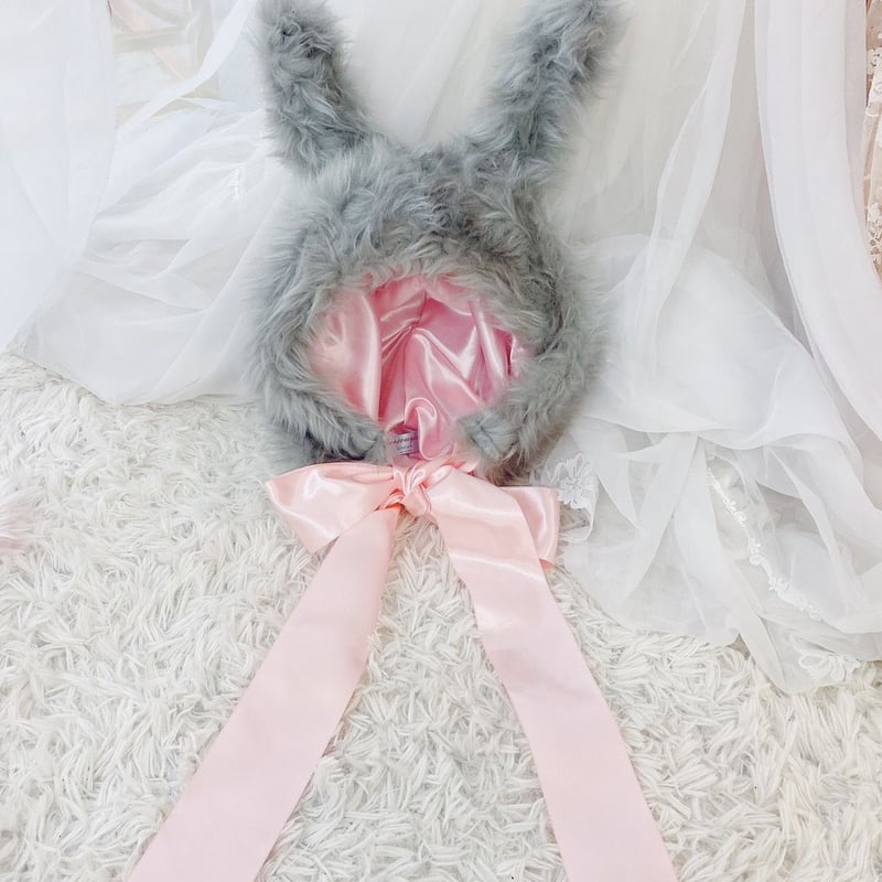 なまいきうさぎ(帽子、グレー) | なまいきリボン