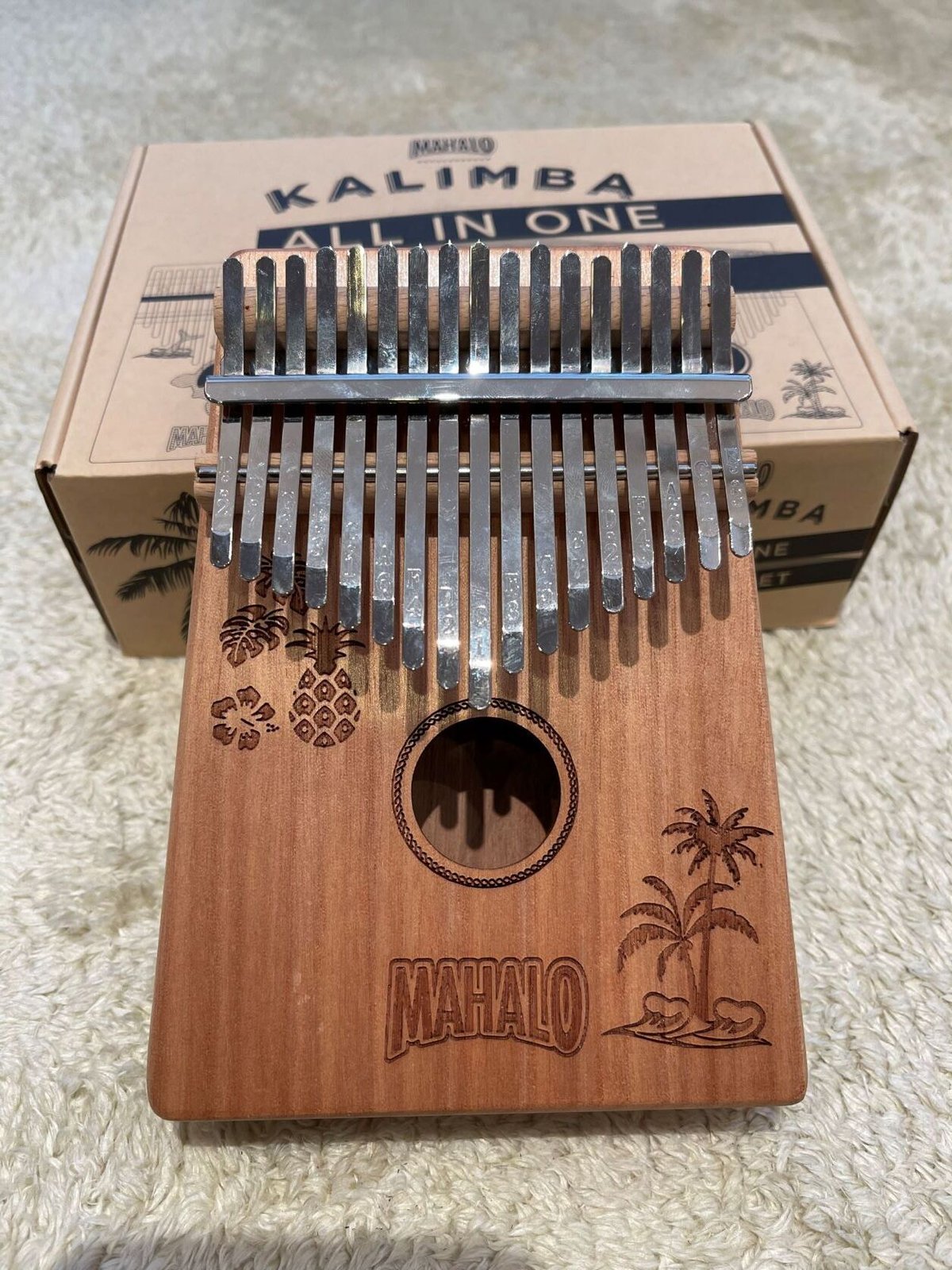 Dual Kalimba【Walnut wood】スピーカー、教則本セット Dual Kalimba【Walnut wood】スピーカー、教則本セット