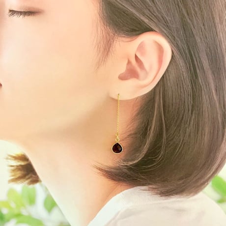 【土のエネルギー】スモーキークォーツピアス(marron2)