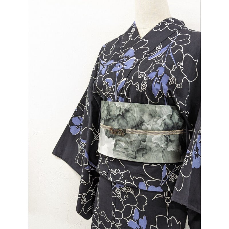 即納品】半幅帯 アルコールインクアート 『nijimi』 にじみ かき氷