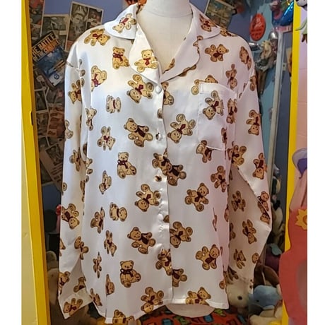 🧸クマ総柄シルクシャツ♡