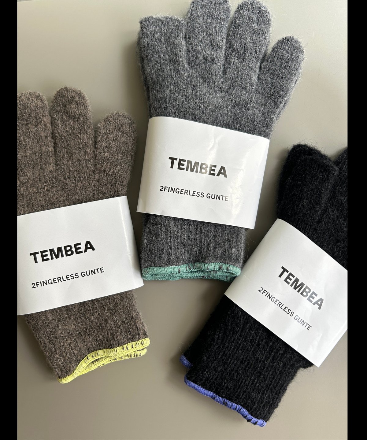 TEMBEA／2FINGERLESS GUNTE（MID−GREY／UGUISU）レディス |