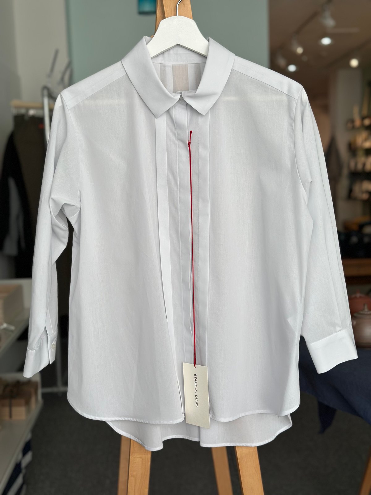 USED】UNDERCOVER 麻混 タッセル付 タックラインブラウス。（BEAMS BOY 