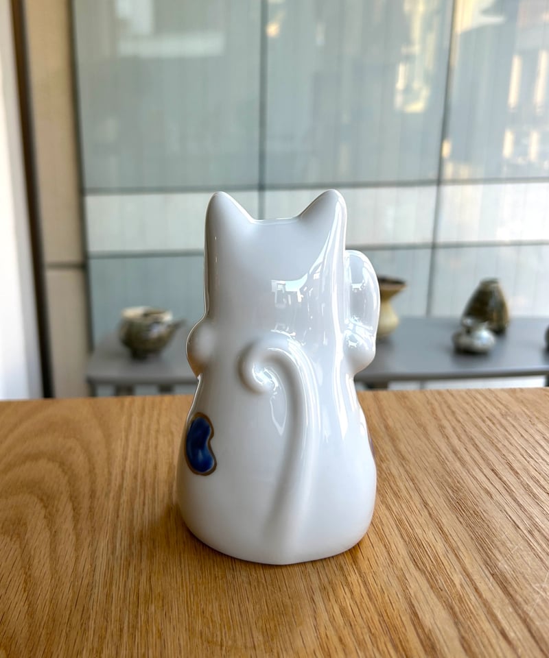 福ねこ／まねき猫・白磁（青ぶち） | MWL STORE