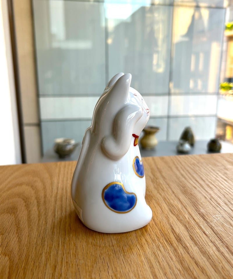 福ねこ／まねき猫・白磁（青ぶち） | MWL STORE