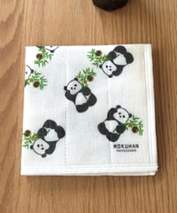 京都木版画工房「竹笹堂」／蚊帳のお布巾『福笹パンダ』