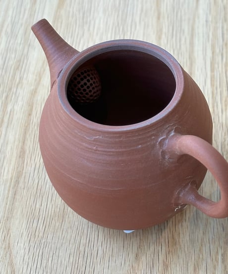 小北條 Kohokujo／＃22 朱泥象嵌 印籠蓋後手茶注・黒蓋（約120ml）