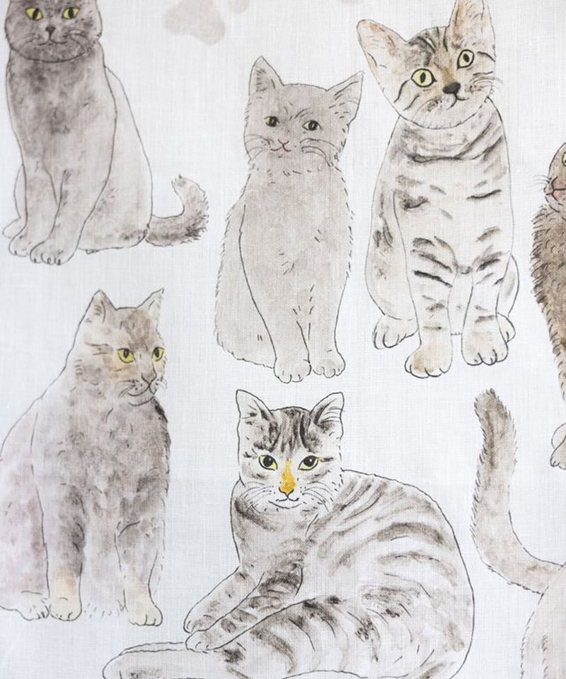 グレーの猫たち いろいろ」／リネンカレンダー2026（イザベル ボワノ