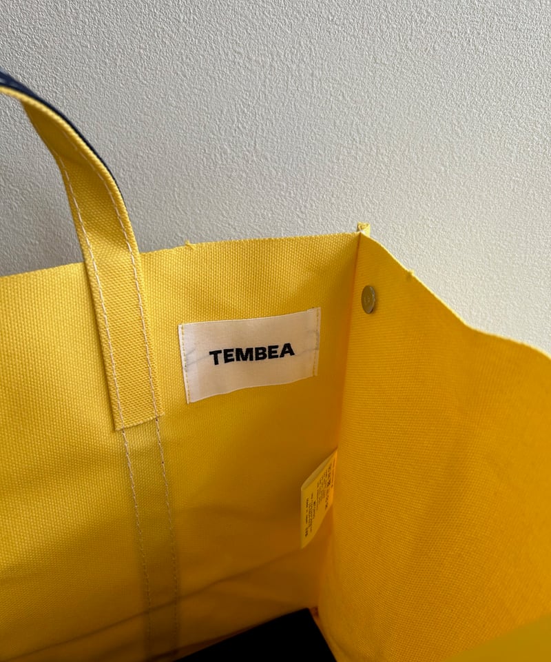 TEMBEA イエローとネイビーのトートバッグ TEMBEA／BAGUETTE TOTE SMALL /（YELLOW DK-NAVY） |