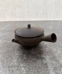 陽景　窯変焼締平袋小急須 #32
