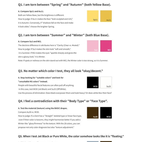 Color Drape & Analysis Manual （日本語&English）カラードレープ&カラー診断マニュアル