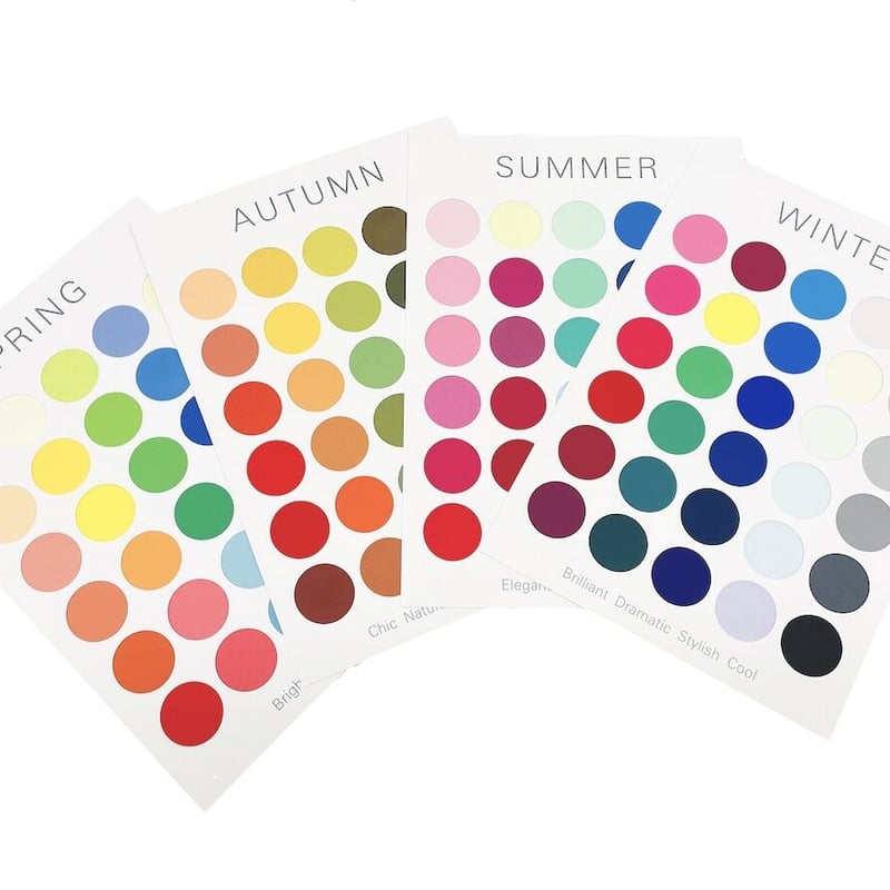 似合う色がすぐわかる、パーソナルカラー、クイック診断、４シーズン分析ボード12枚 Color Board （4 Seasons set）カラーボード | AIS Color S