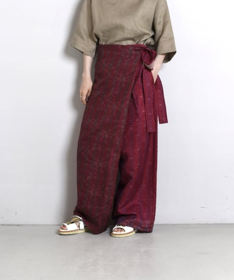 【LIMITED EDITION】 WONDER FULL LIFE / KANTHA WRAP PANTS_4