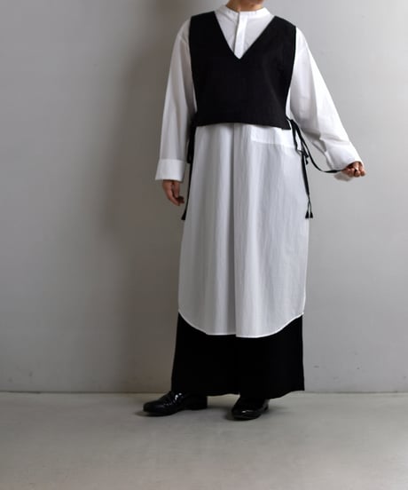 COUNTERPOINT / HAND EMBROIDARY QUILT SHORT GILET - Drawing by Lena Fujimoto -