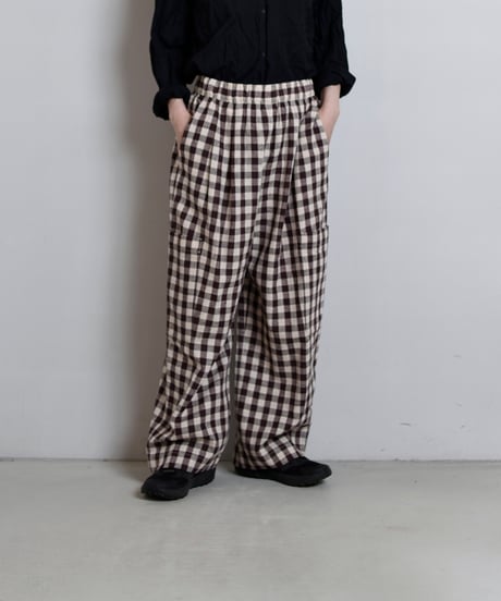 TOAST / Check Linen Cotton Trousers