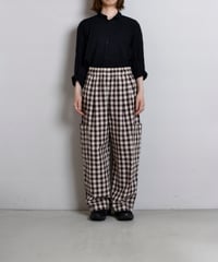 TOAST / Check Linen Cotton Trousers