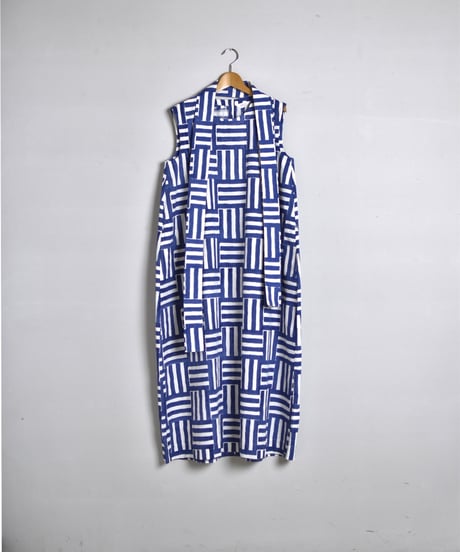 TOAST / Block Print Patchwork Stripe Dress
