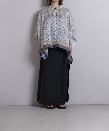 【LIMITED EDITION】 WONDER FULL LIFE /  block print＜DUAL BLOUSE＞