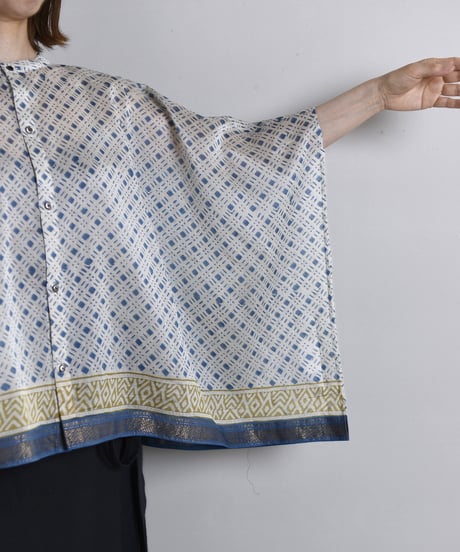 【LIMITED EDITION】 WONDER FULL LIFE /  block print＜DUAL BLOUSE＞