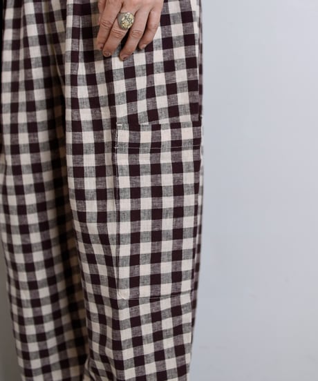 TOAST / Check Linen Cotton Trousers