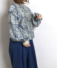 【LIMITED EDITION】 WONDER FULL LIFE /  block print＜PUFF SLEEVE BLOUSE_7＞