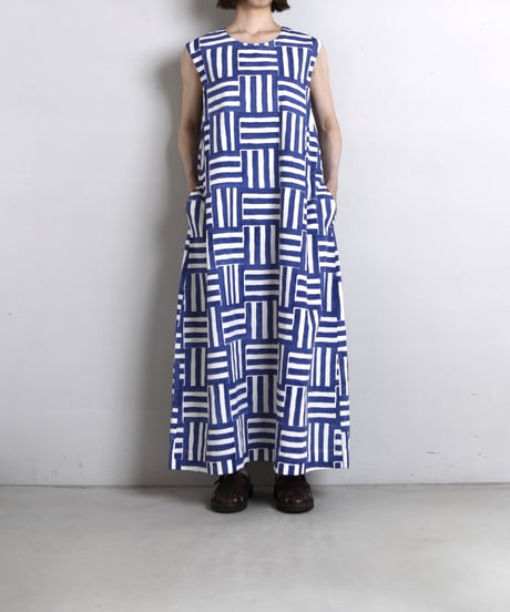 TOAST / Block Print Patchwork Stripe Dress