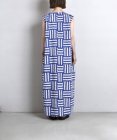 TOAST / Block Print Patchwork Stripe Dress