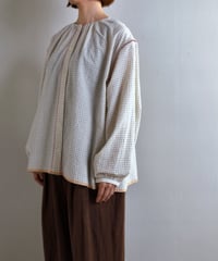 TOAST / Pintuck Graph Check Mul Mul Shirt