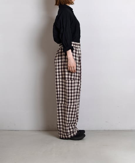 TOAST / Check Linen Cotton Trousers