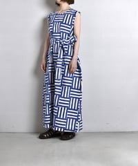 TOAST / Block Print Patchwork Stripe Dress