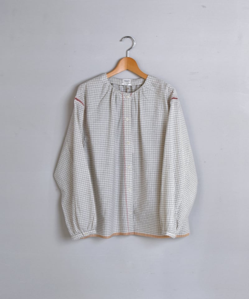 TOAST / Pintuck Graph Check Mul Mul Shirt | Tai