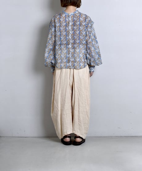 【LIMITED EDITION】 WONDER FULL LIFE /  block print＜PUFF SLEEVE BLOUSE_2＞
