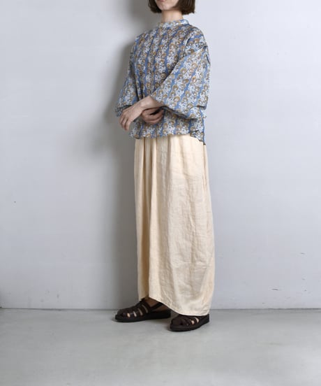 【LIMITED EDITION】 WONDER FULL LIFE /  block print＜PUFF SLEEVE BLOUSE_2＞