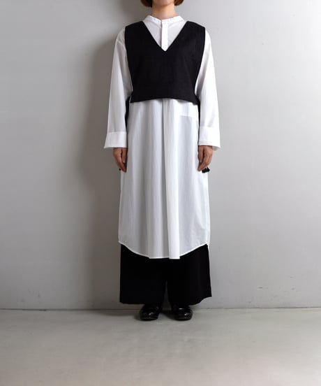 COUNTERPOINT / HAND EMBROIDARY QUILT SHORT GILET - Drawing by Lena Fujimoto -