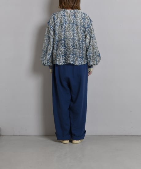 【LIMITED EDITION】 WONDER FULL LIFE /  block print＜PUFF SLEEVE BLOUSE_7＞