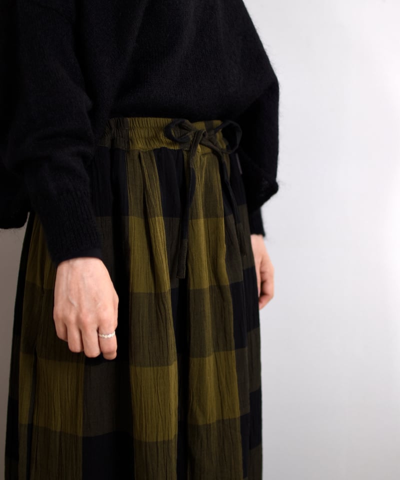 TOAST / Crinkle Cotton Macro Gingham Skirt | Ta