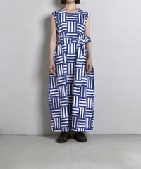 TOAST / Block Print Patchwork Stripe Dress