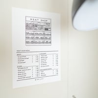 活版印刷A４ポスター MEAT SHOP MENU