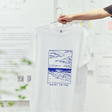 UMINI IKITAI 2 Tシャツ（ブルーインク）