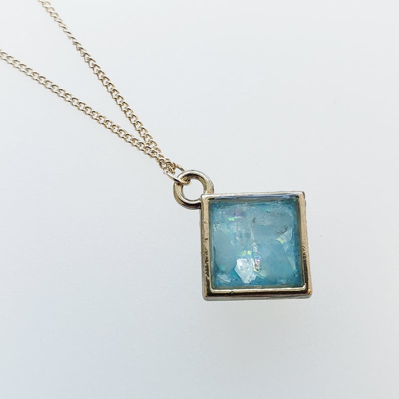 水晶のネックレスたん！綺麗な形！ ネックレス スクエアmini4（アクアマリン3月誕生石/水晶4月誕生石