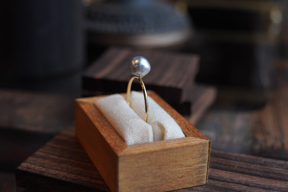 あこや真珠グレーバロック K18YGリング (N-S115 | zuro jewelry