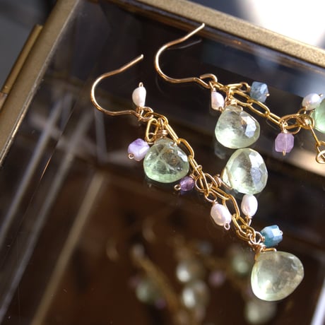 K18トルマリン 天然石　パワーストーン　ジェムストーン　あこや真珠 K18トルマリン 天然石パワーストーンジェムストーンあこや真珠