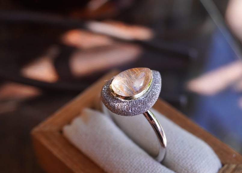 Aube ルチルクォーツ k18YG×SILVERリング | zuro jewelry