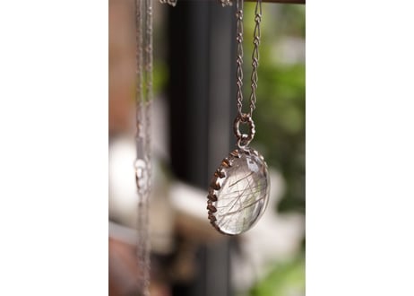 サゲニティッククォーツ　SILVERネックレス