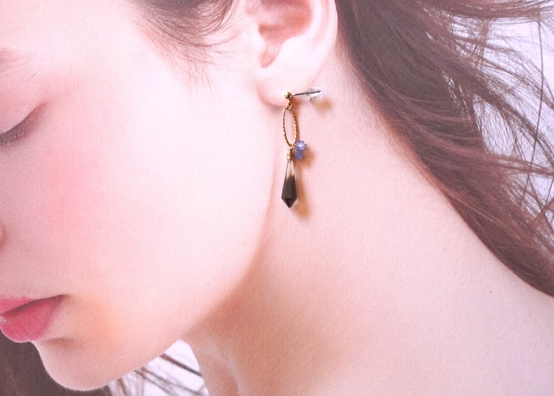 レモンスモーキークォーツ、タンザナイト ピアス | zuro jewelry