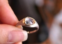 ローズクォーツ　ｋ10YG×SILVERリング