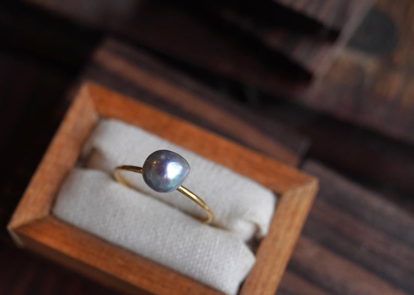 あこや真珠グレーバロック K18YGリング (N-S115 | zuro jewelry