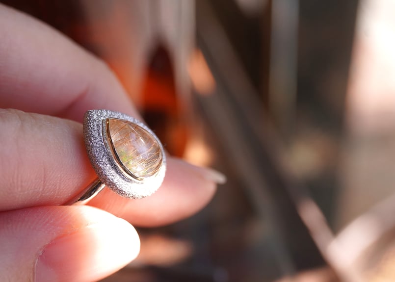Aube ルチルクォーツ k18YG×SILVERリング | zuro jewelry