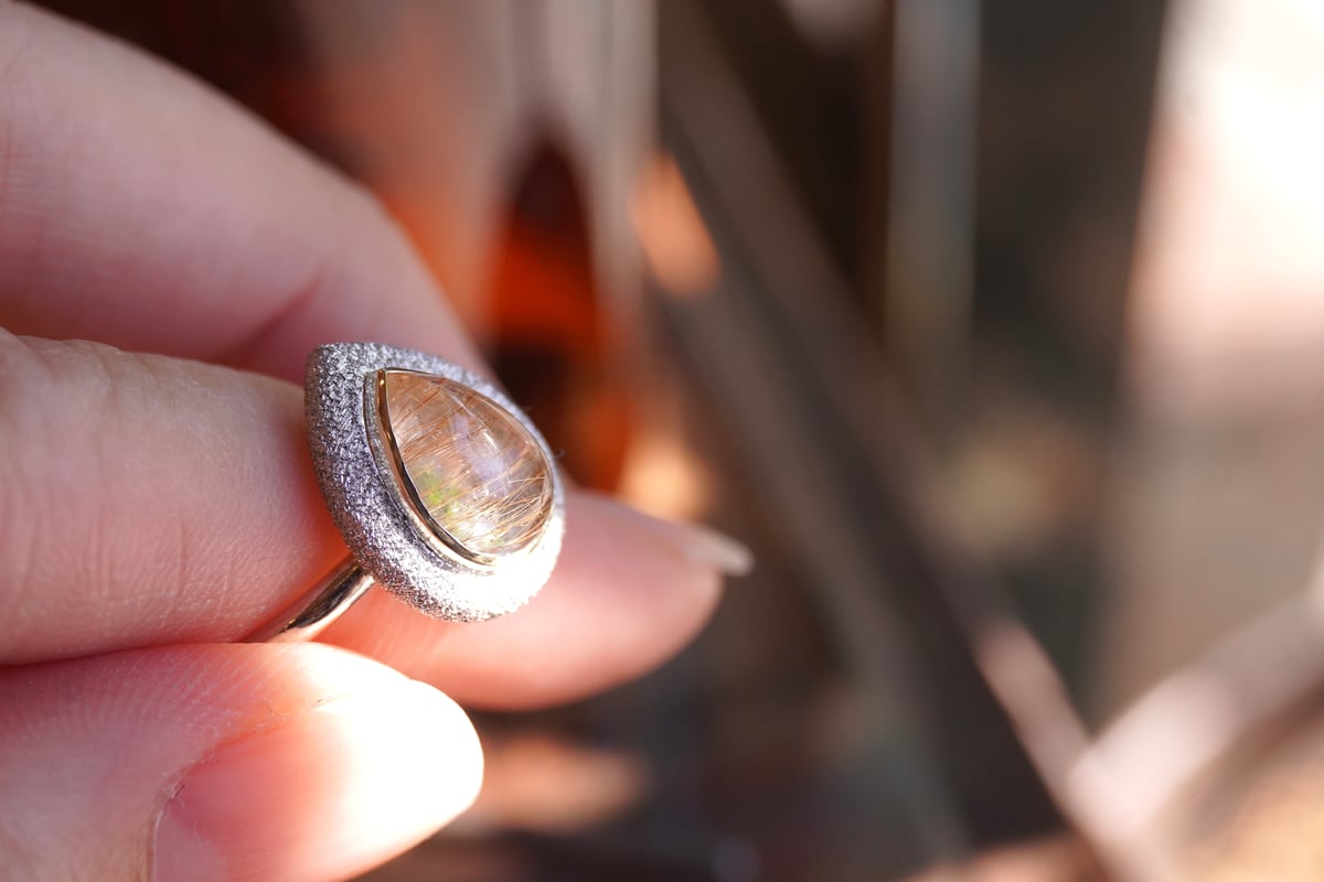 Ｋ*Ｏ様 ルチルクォーツ Aube ルチルクォーツ k18YG×SILVERリング | zuro jewelry