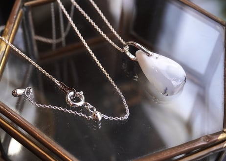 デンドリチックオパール　SILVERスライドネックレス